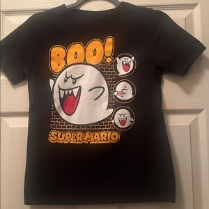 Holloween Nintendo Super Mario Boo Black Tee